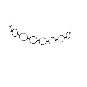 Vintage 90's silver colored open circle chain belt womens one size